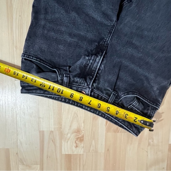 Express Black Relaxed High Waisted Tapered Denim Jeans Size 0S - Picture 3 of 9